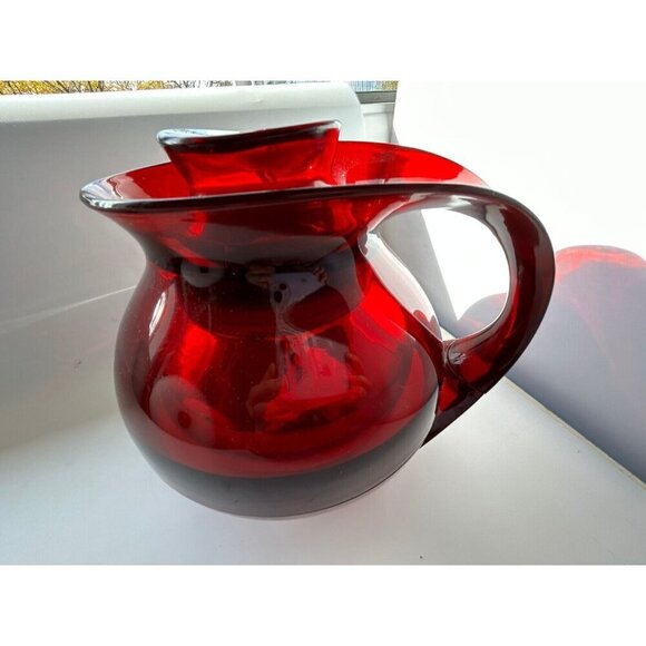 MCM Scott Henderson Mid Century Modern Wovo Red Thermal Coffee Tea Pitcher - Picture 2 of 8